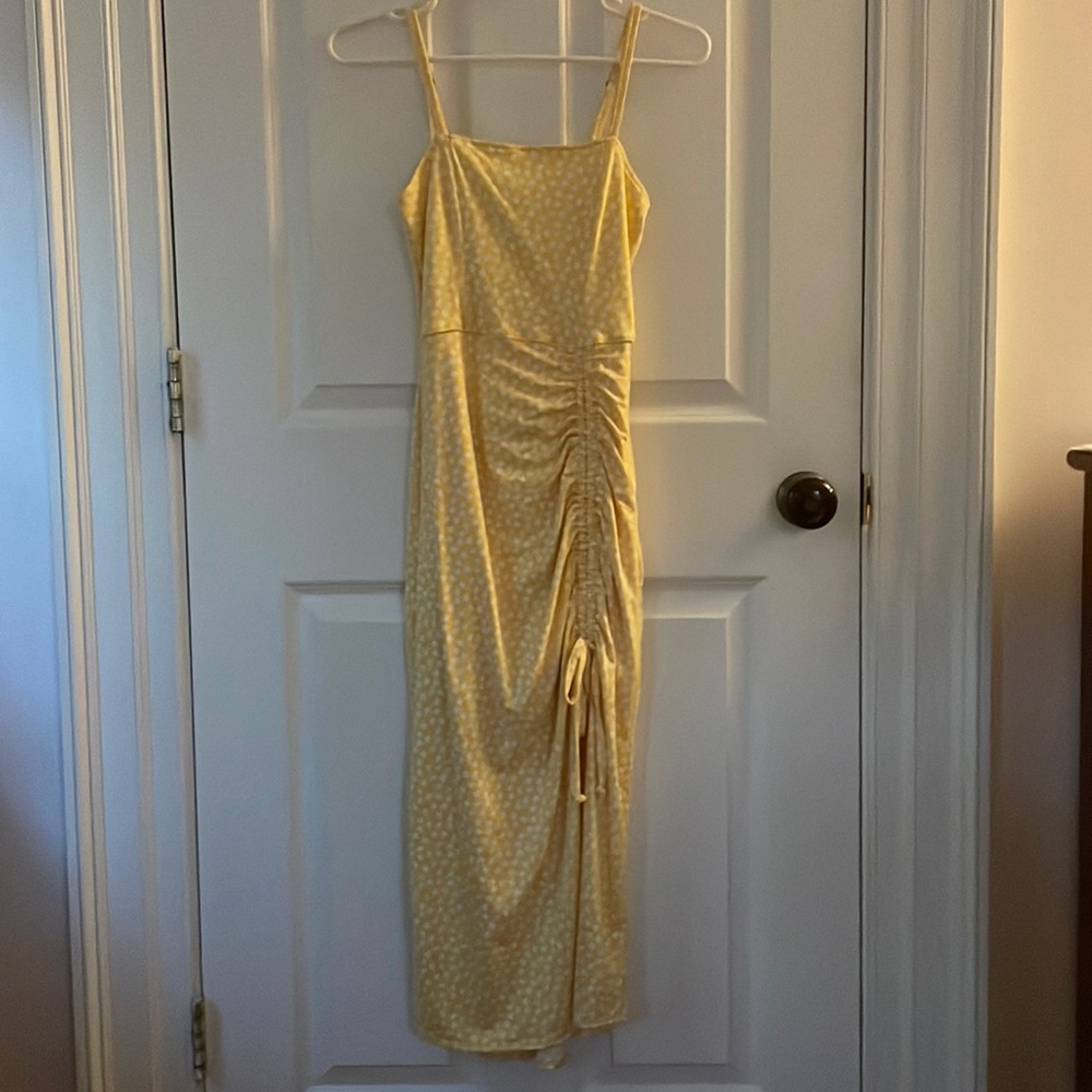 Yellow midi dress